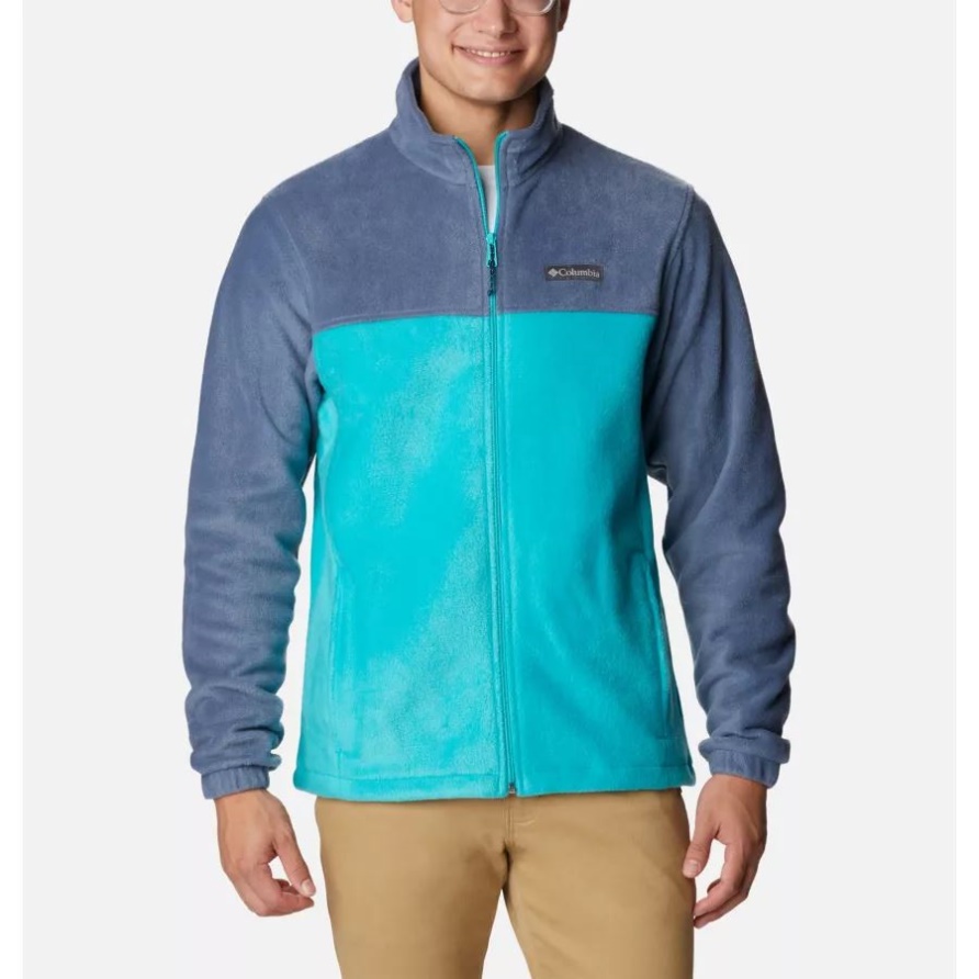 Columbia Dark Mountain/Bright Aqua Steens Mountain 2.0 Fleecejacke Mit Durchgehendem Reißverschluss Für Herren