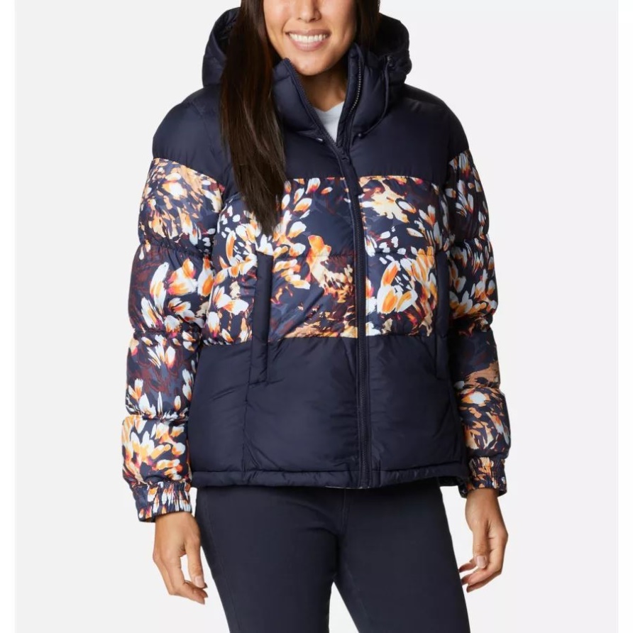 Columbia Dark Nocturnal/Dark Nocturnal Florescen Pike Lake II Isolierte Daunenjacke Mit Kapuze Für Damen