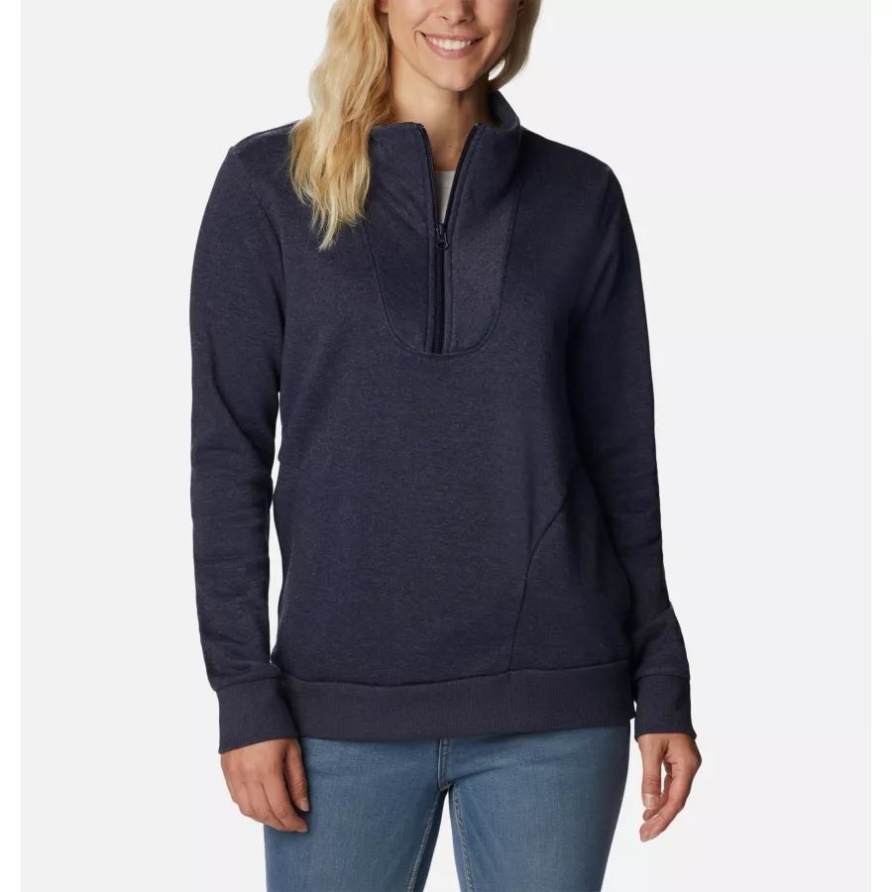 Columbia Dark Nocturnal Heather Hart Mountainquarter Fleecepullover Mit Reißverschluss Für Damen