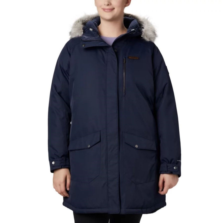 Columbia Dark Nocturnal Suttle Mountain Lange Isolierte Jacke Für Damen Plus Größe