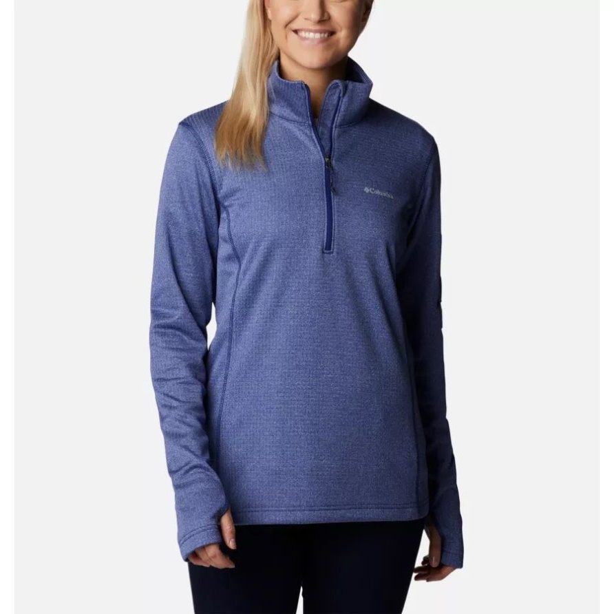 Columbia Dark Sapphire Heather Park View Grid 1/2-Reißverschluss-Fleecepullover Für Damen