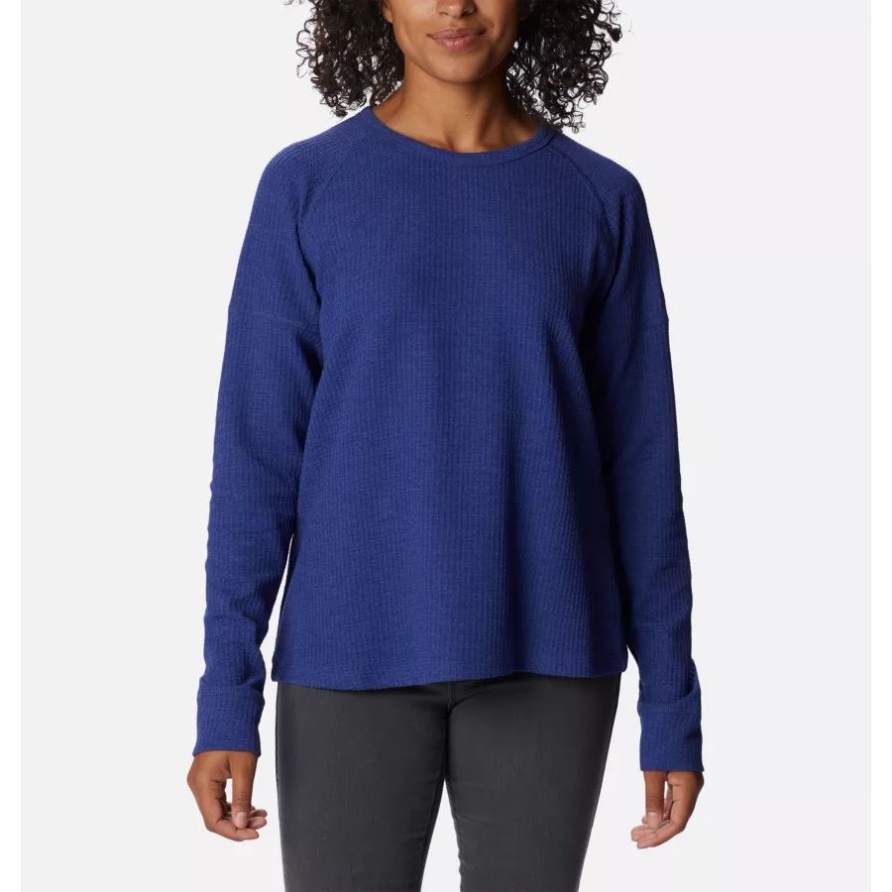 Columbia Dark Sapphire Heather Damen Pine Peak Langarm-Thermoshirt