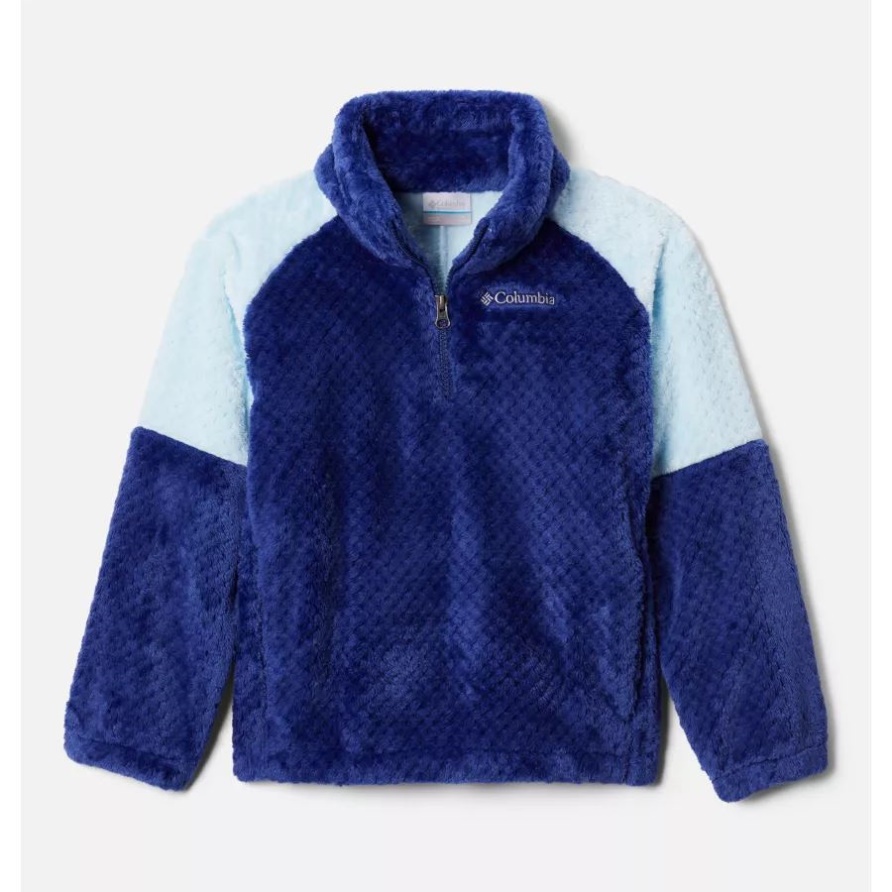 Columbia Dark Sapphire/spring Blue Fire Side Ii Sherpa-Fleece Mit Halbem Reißverschluss Für Mädchen