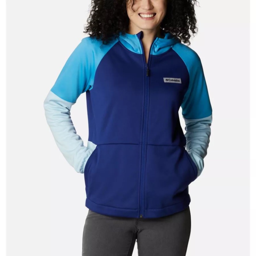Columbia Dark Sapphire/spring Blue Windgates Damen-fleecejacke Mit Durchgehendem Reißverschluss Plus Größe