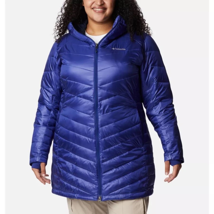 Columbia Dark Sapphire Joy Peak Omni-Heat Infinity Mittelisolierte Kapuzenjacke Für Damen In Übergröße