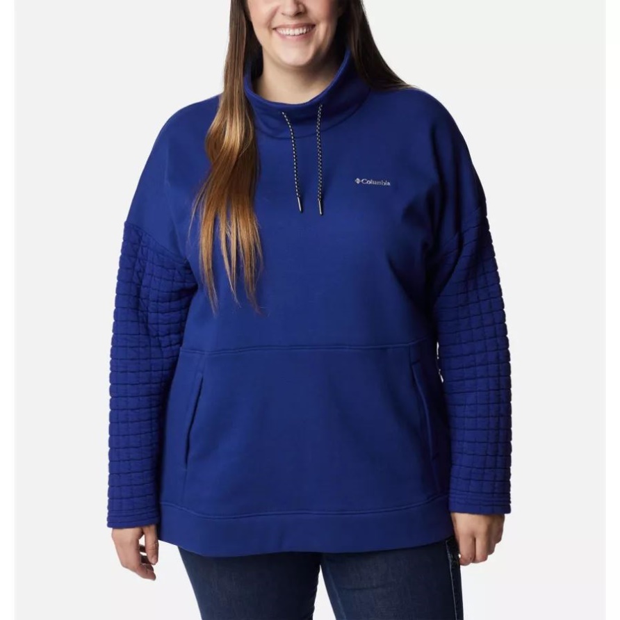 Columbia Dark Sapphire Sonntagsgipfel übergroßer Trichterpullover Für Damen Plus Größe