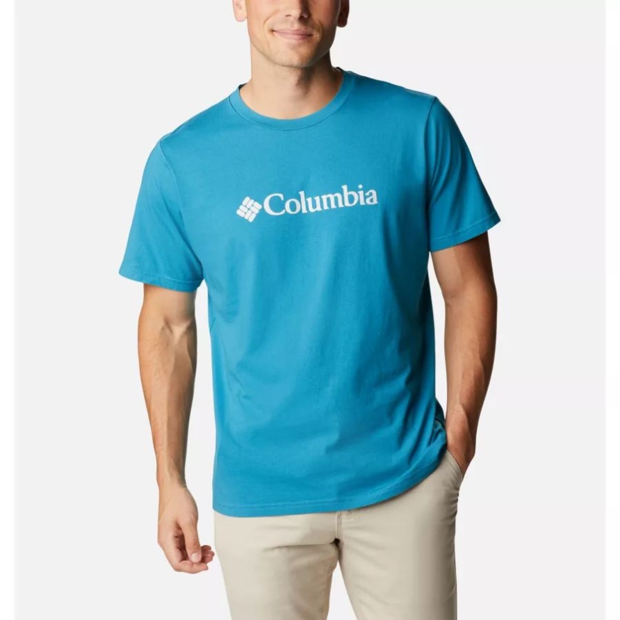 Columbia Deep Marine/CSC Basic Logo Herren Lodge-Grafik Lässiges Bio-T-Shirt