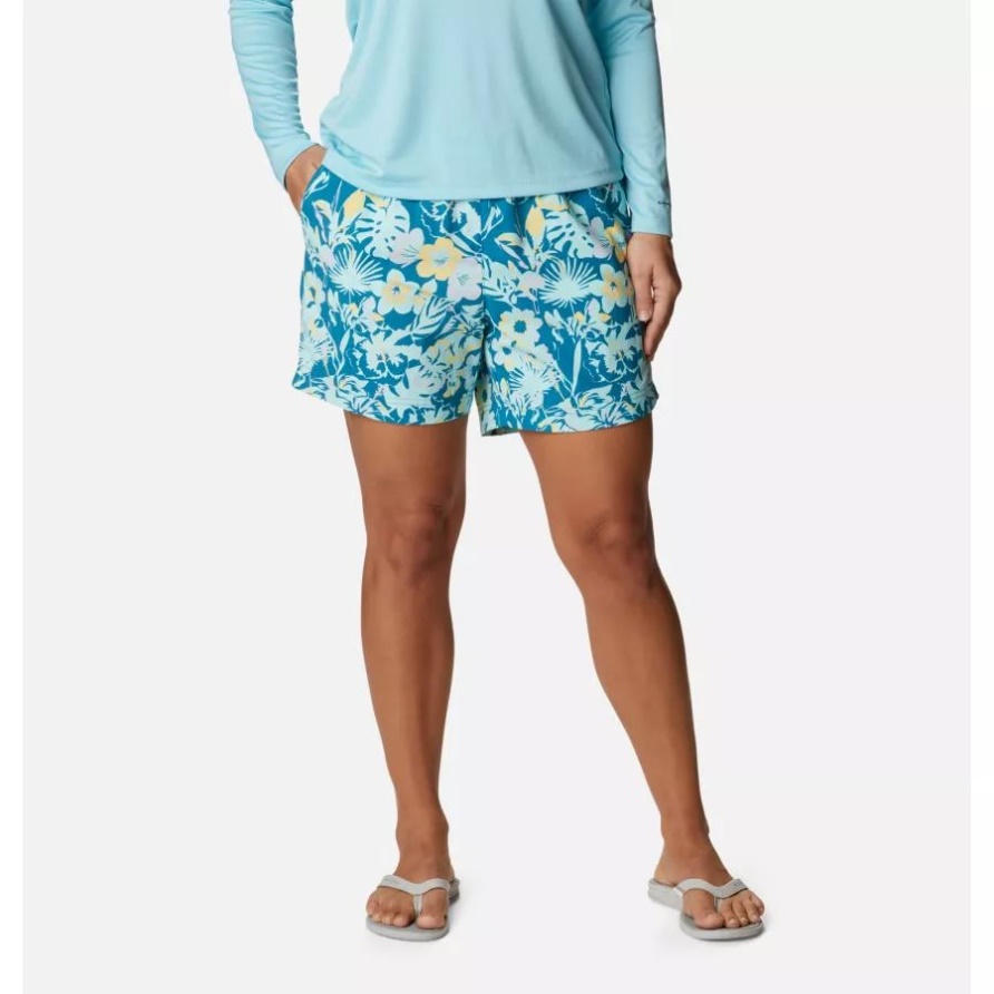 Columbia Deep Marine/Flourish Print Pfg Super Backcast Badeshorts Für Damen