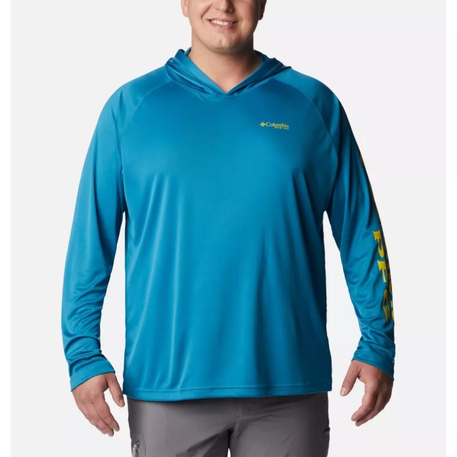 Columbia Deep Marine/laser Zitronenlogo Herren-pfg-terminal-tackle-hoodie Groß