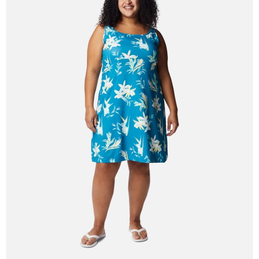 Columbia Deep Marine/tossed Tropics Print Pfg Freezer Iii Damenkleid Plus Größe