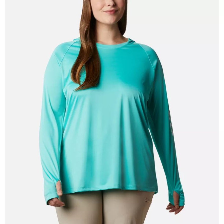 Columbia Pfg Tidal Tee Hoodie Mit Delphin/weißem Logo Damen Plus Größe