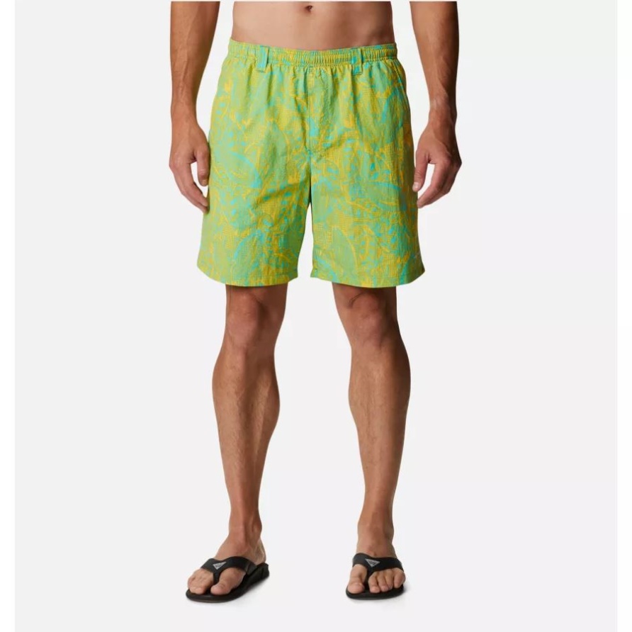 Columbia Elctrc Turq Crosshatched Thunfisch-print Herren Pfg Super Backcast Wassershorts