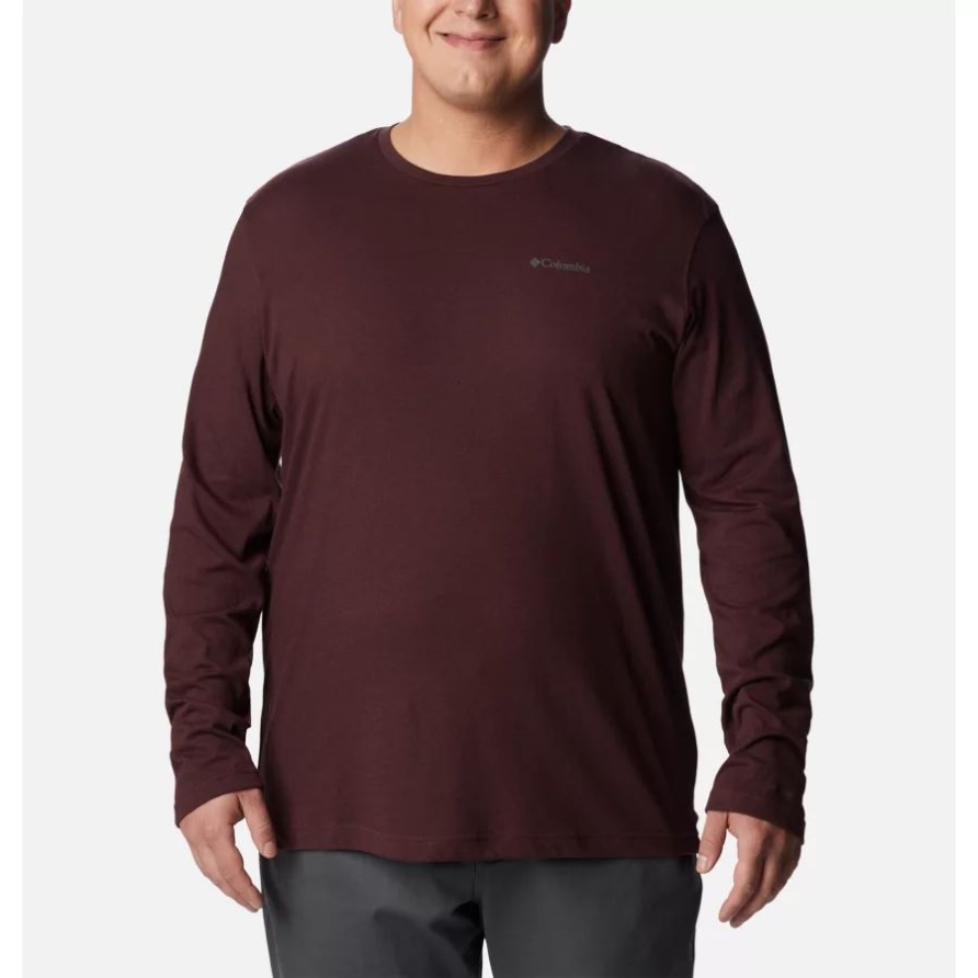 Columbia Elderberry Heather/Black Thistletown Hills Langarm-Crew-Shirt Für Herren, Groß
