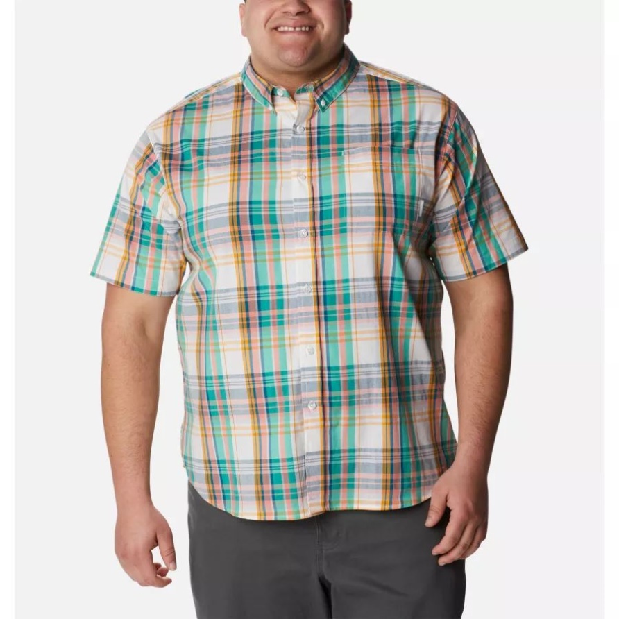 Columbia Electric Türkis Multi Madras Rapid Rivers Ii Kurzarmshirt Für Herren Groß