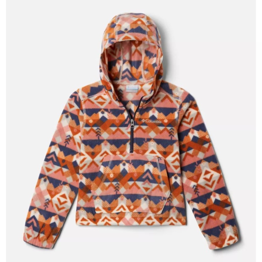 Columbia Benton Springs Kapuzen-Fleecepullover Mit Halbem Reißverschluss Pfirsichblüte Checkpoint Für Mädchen