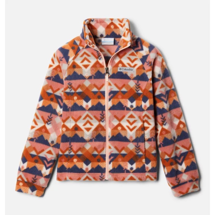Columbia Benton Springs II Bedruckte Fleecejacke Für Mädchen Pfirsichblüte Checkpoint
