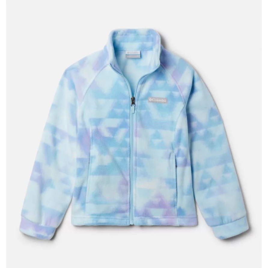 Columbia Benton Springs Ii Bedruckte Fleecejacke Für Mädchen Frühlingsblau Ferne Spitzen