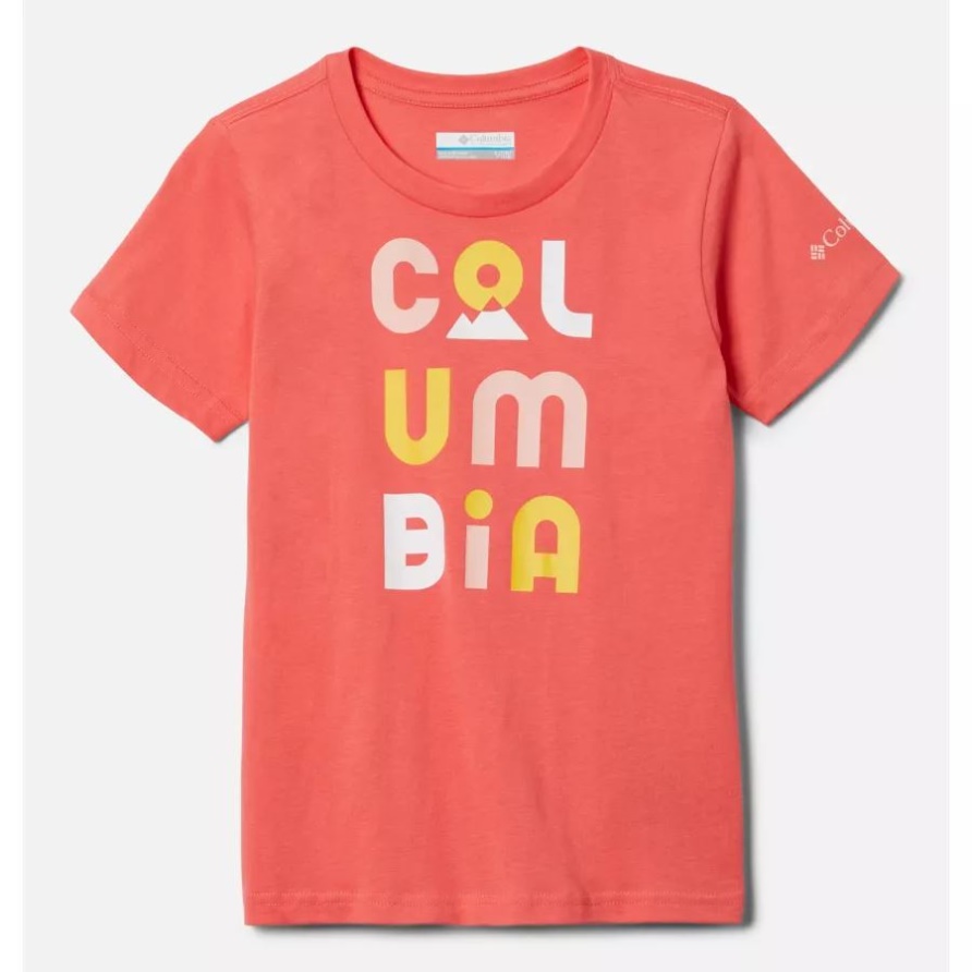 Columbia Mädchen Bessie Butte Kurzärmliges Grafisches T-shirt Blush Pink/csc Peaks
