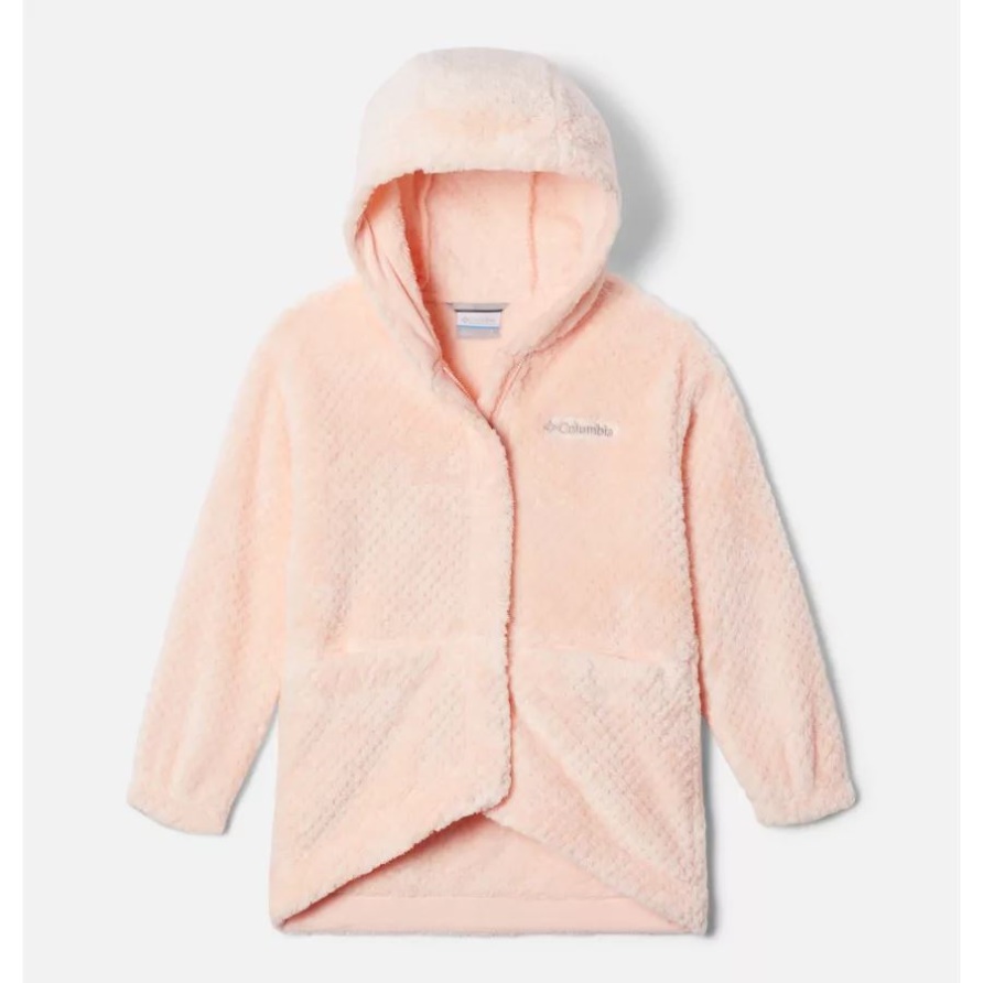 Columbia Fire Side Ii Lange Sherpa-fleecejacke Für Mädchen Pfirsichblüte