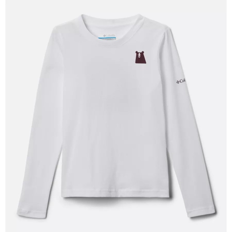 Columbia Hazeldel Hill Langarm-Grafik-T-Shirt Für Mädchen Weiß/Winterlands