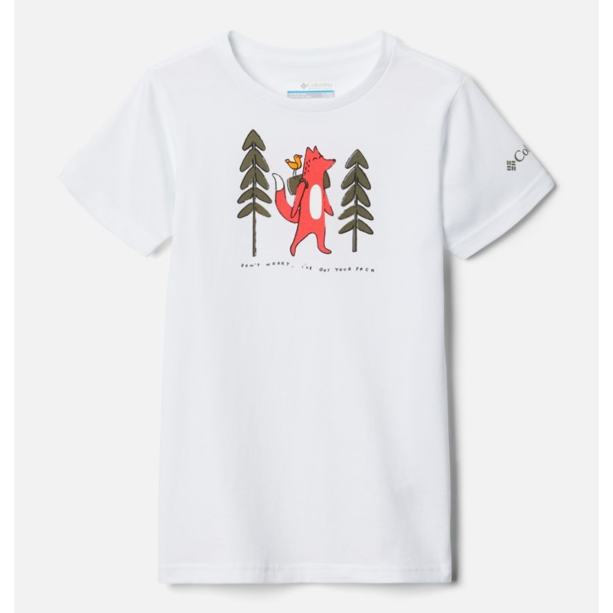 Columbia Mission Lake Kurzarm-Grafik-T-Shirt Für Mädchen White Foxy Pack