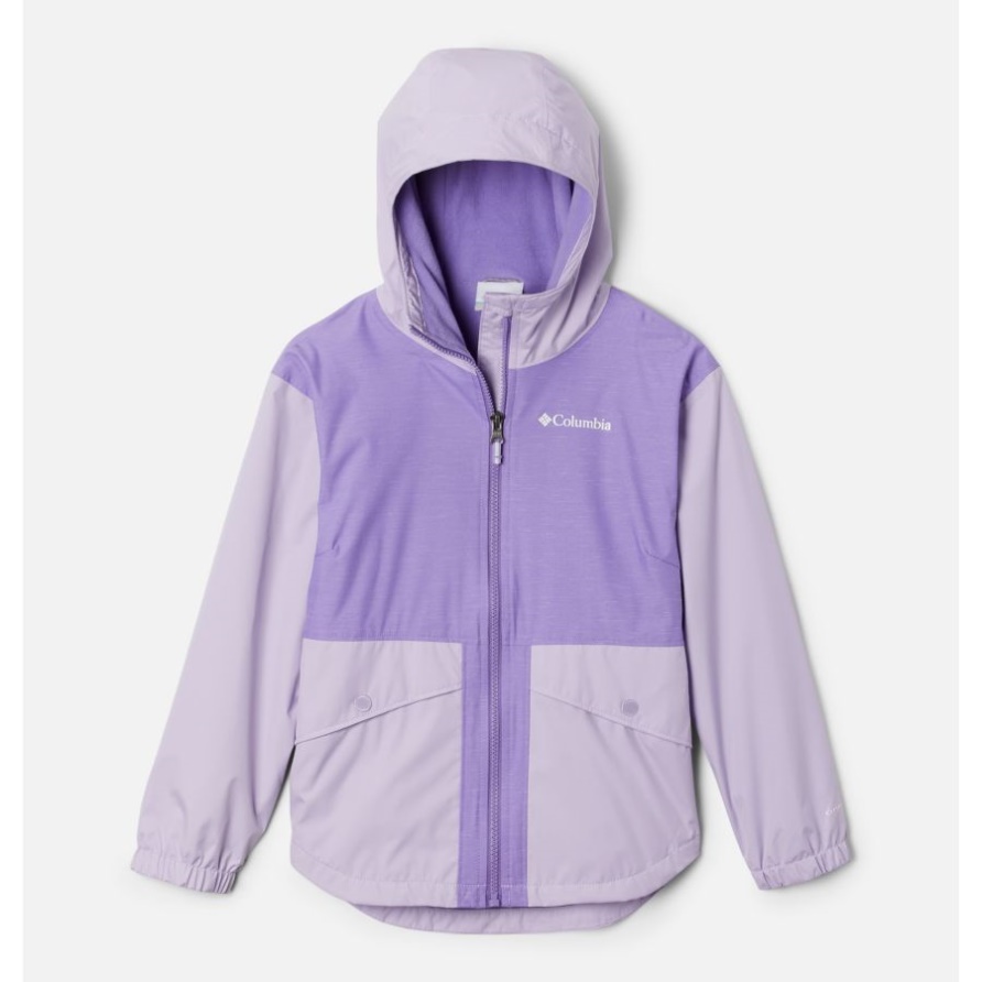 Columbia Rainy Trails Fleece Gefütterte Mädchenjacke Morning Mist/Morning Mist Slub