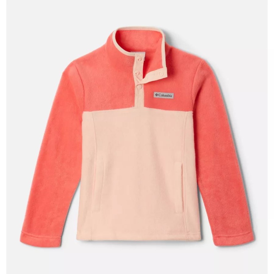 Columbia Steens Mountain1/4 Druckknopf-fleecepullover Für Mädchen Peach Blossom/blush Pink