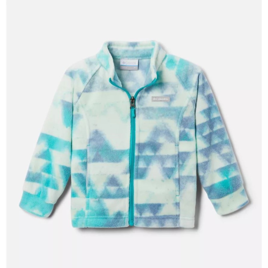 Columbia Mädchen Kleinkind Benton Springs Ii Bedruckte Fleecejacke Hell Aqua Ferne Spitzen