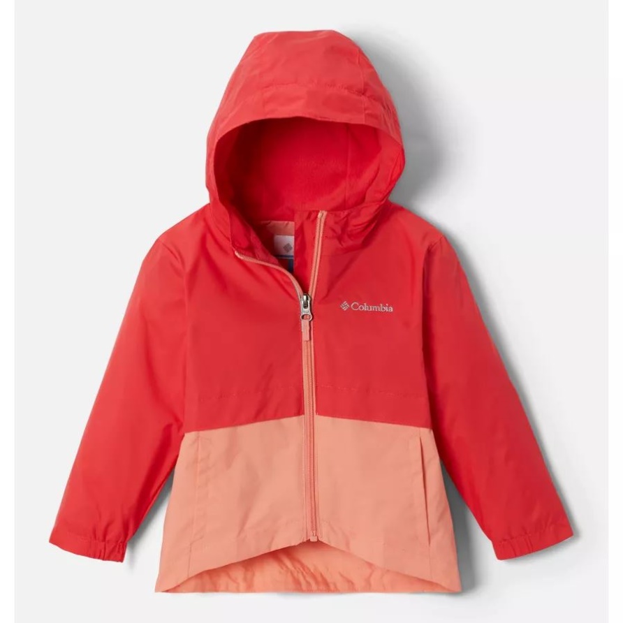 Columbia Regen-Zilla-Jacke Für Kleinkinder In Rot Hibiscus/Coral Reef