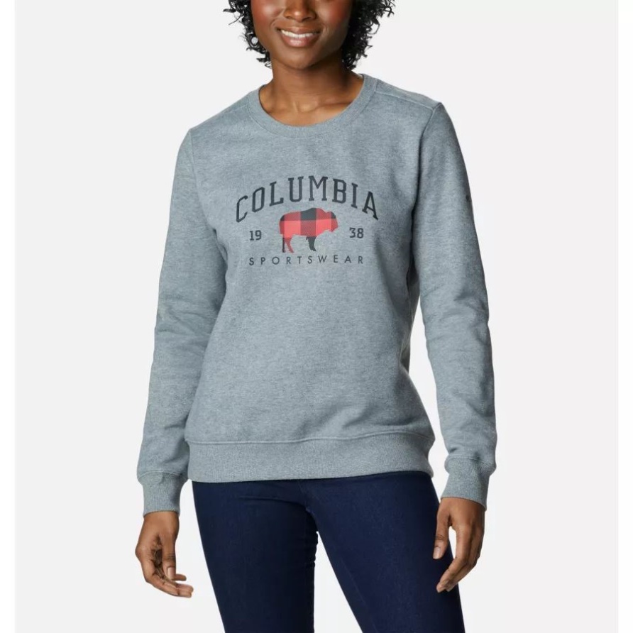 Columbia Grau Meliert/csc Arch Range Columbia Frauen Hart Mountain Ii Grafik-crew-sweatshirt