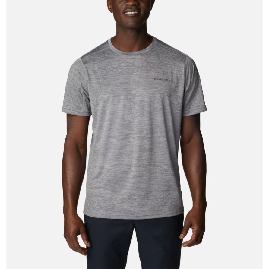 Columbia Grau Meliert Columbia Alpine Chill Zero Kurzarm-rundhemd Für Herren