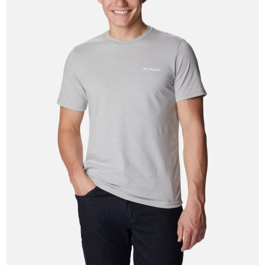 Columbia Grau Meliert/foggy Haven Columbia Rapid Ridge II Bio-Baumwoll-T-Shirt Für Herren