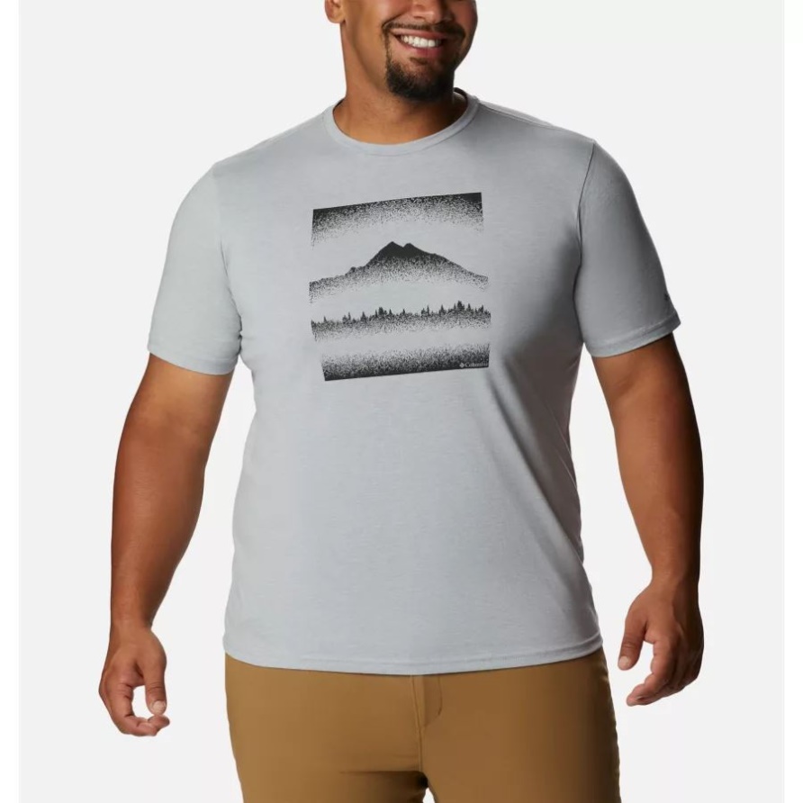 Columbia Grau Meliert/stippled Hills Columbia Männer Rapid Ridge Grafik T-shirt
