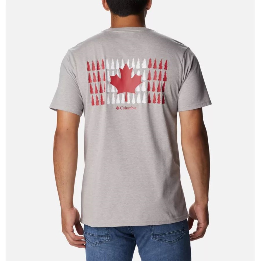 Columbia Graues Hthr/kann Das Rockaway Flussland-t-shirt Der Timberline-Flaggenmänner Hohes Columbia