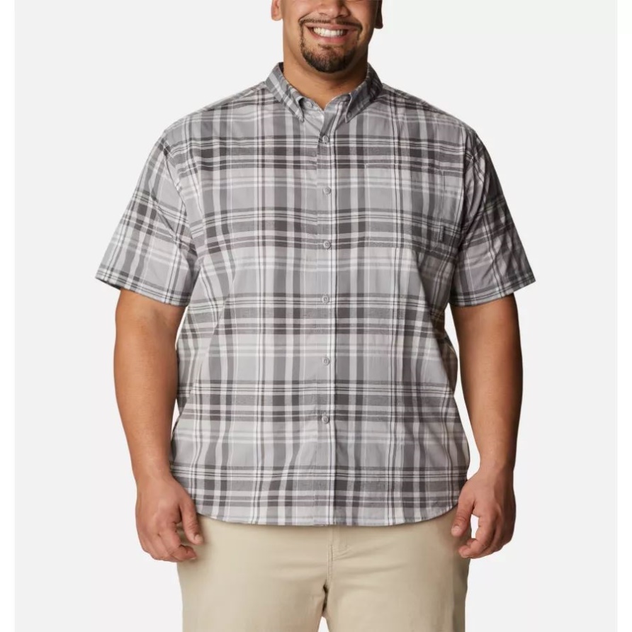 Columbia Grau Multi Madras Columbia Rapid Rivers Ii Kurzarmshirt Für Herren Groß