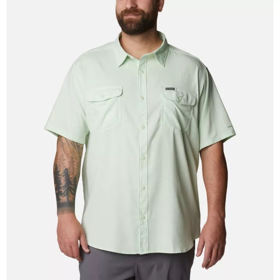 Columbia Eisgrünes Kurzarmshirt Für Herren Nutzer Ii Solid Groß