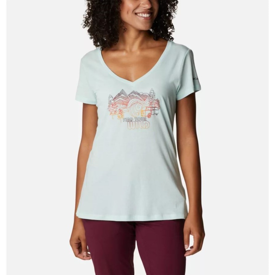 Columbia Eisiger Morgen Heide/finden Sie Das Gänseblümchen Tage Ii Ihrer Wilden Frauen T-shirt Mit V-ausschnitt