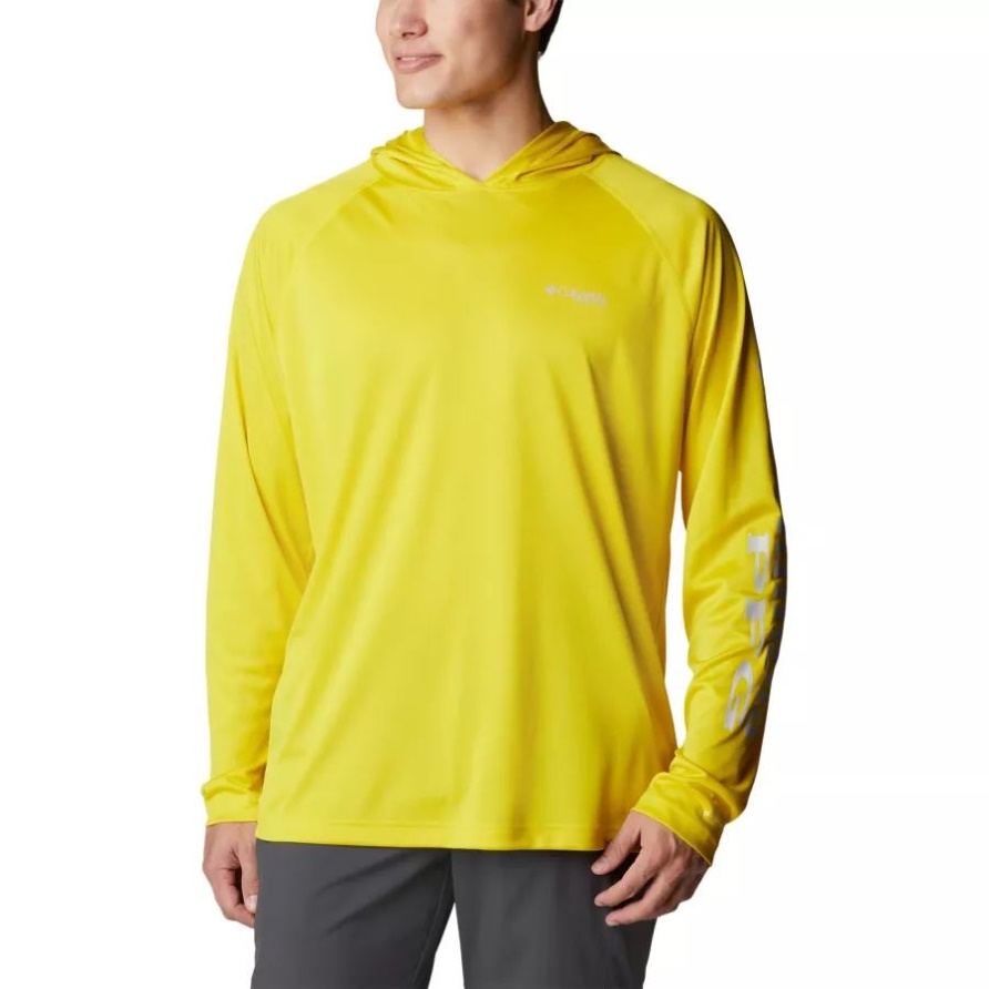 Columbia Laser Lemon/Cool Grey Logo Herren PFG Terminal Tackle Hoodie