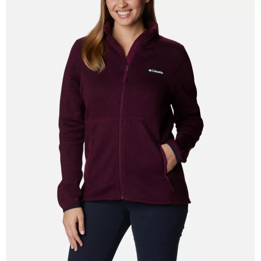 Columbia Marionberry Heather Damen-Pullover Mit Durchgehendem Reißverschluss