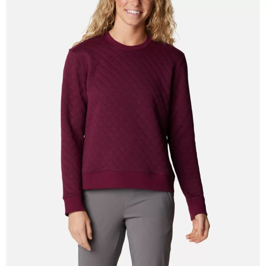 Columbia Marionberry Columbia Lodge Gestepptes Rundhals-Sweatshirt Für Frauen