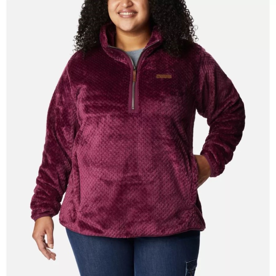 Columbia Marionberry Sherpa-Fleece Mit Viertelreißverschluss Und Feuerseite Für Damen In Übergröße