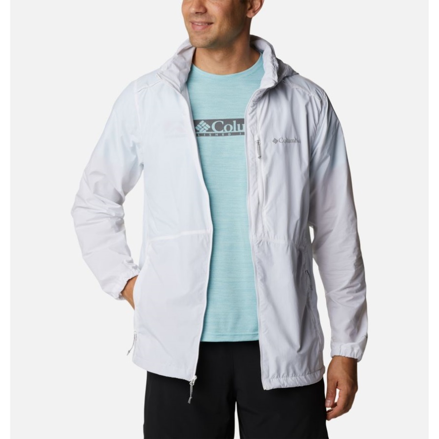 Columbia Alpine Chill Windbreaker Herrenjacke Weiß/columbia Grau Gestreift