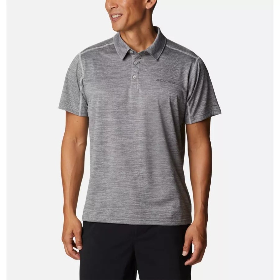 Columbia Alpine Chill Zero Herren Polo Columbia Grau Meliert