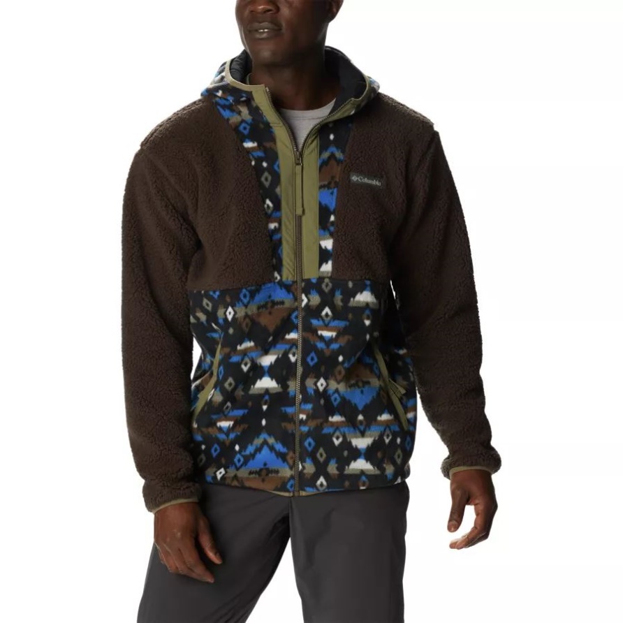 Columbia Herren Backbowl Sherpa Kapuzenjacke Cordovan/bright Indigo Rocky Mtn Print