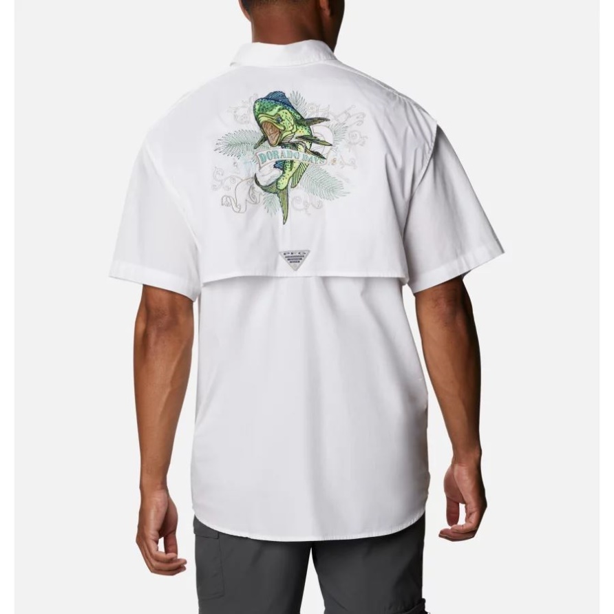 Columbia Bonehead Icon Kurzarmshirt Für Herren Weiß/dorado Days Grafik