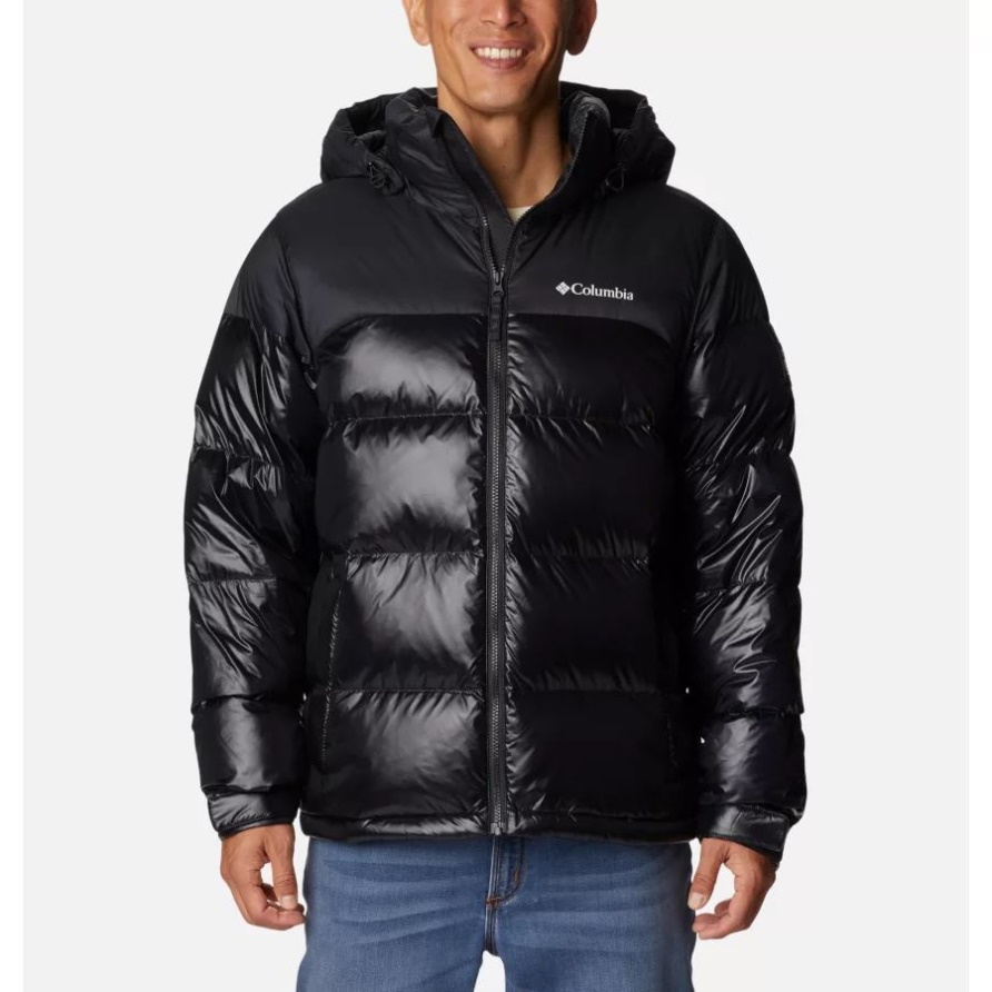 Columbia Herren Bulo Point Ii Daunenjacke Mit Kapuze Schwarz Glänzend/schwarz