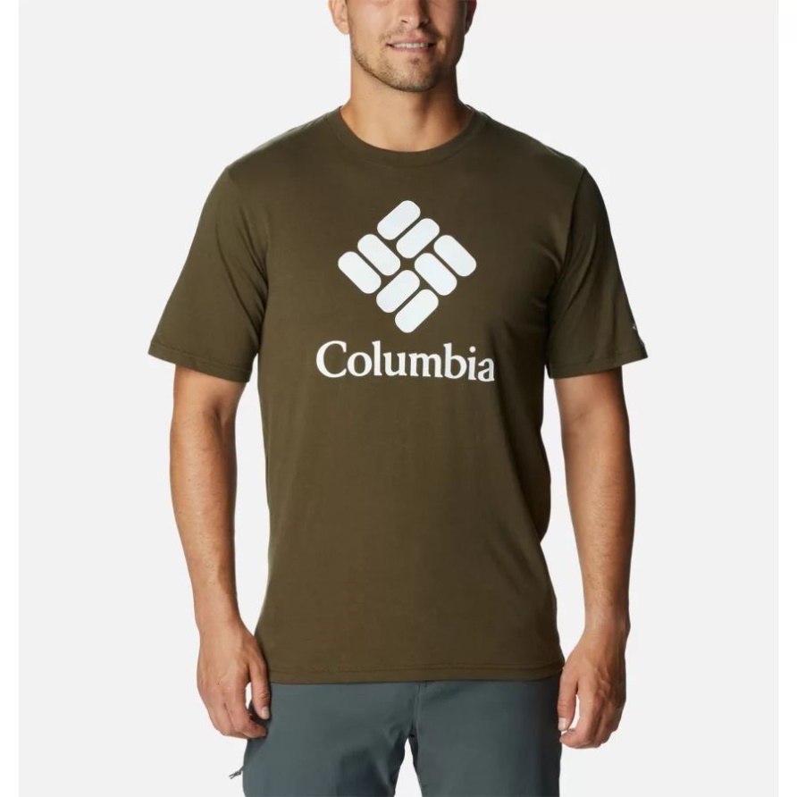 Columbia Herren Csc Basic Logo T-shirt Olivgrün/csc Gestapeltes Logo