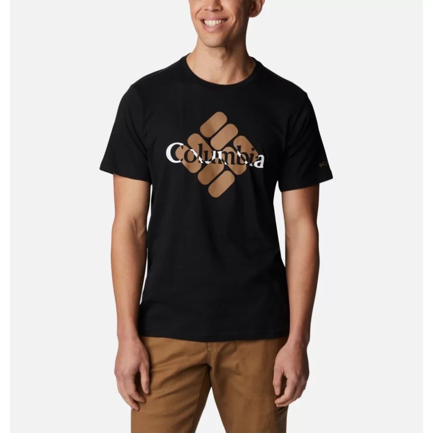 Columbia Herren Csc Grafik Lässig Bio Baumwolle T-shirt Schwarz/zentriert Gem