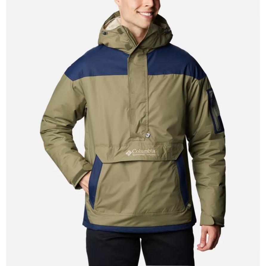 Columbia Herausforderer Pullover Anorak Für Herren Stone Green/collegiate Navy
