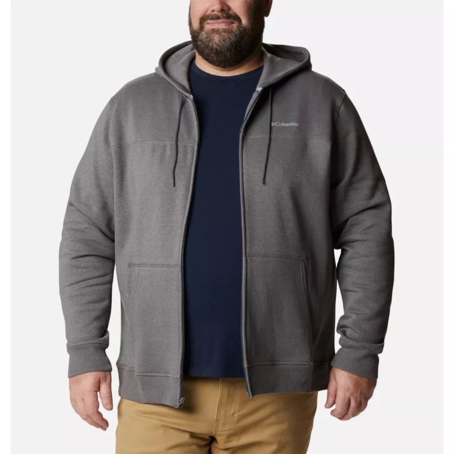 Columbia Fleece-Hoodie Mit Durchgehendem Reißverschluss Und Columbia-Logo Für Herren Big City Grey Heather/Columbia Grey